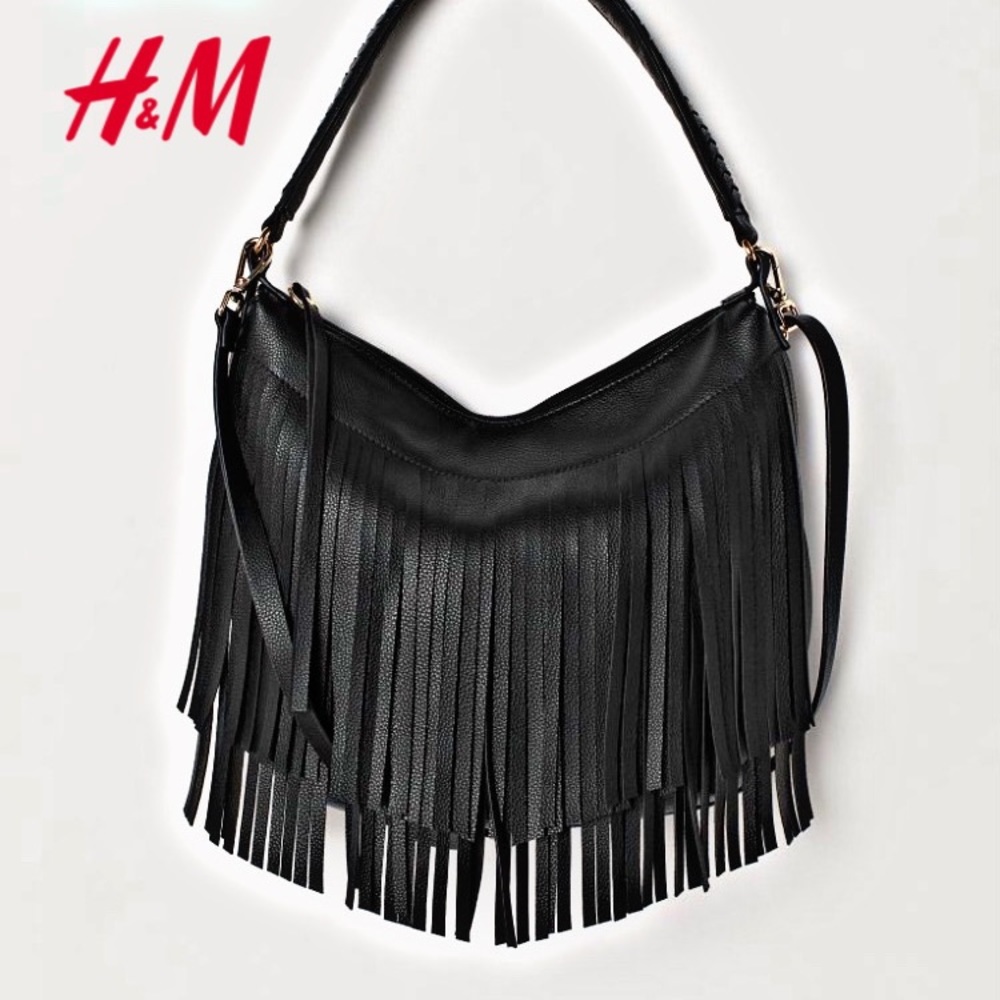 H&M Black Fringe Shoulder Bag
